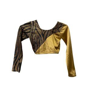 Whirl A Weve Dance Creation Top Child Large Animal Print Long Sleeve Performance